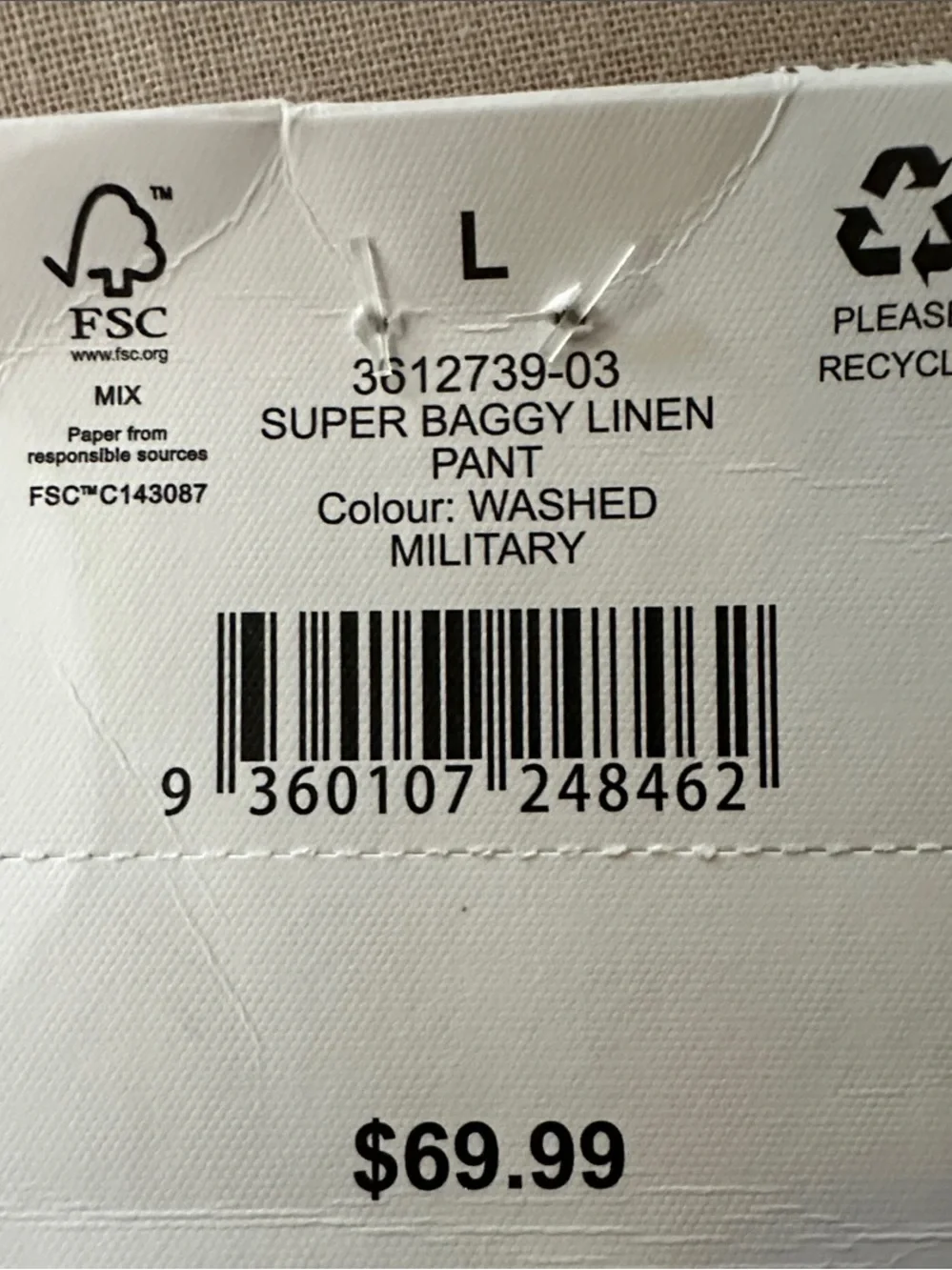 Cotton On 100% linen